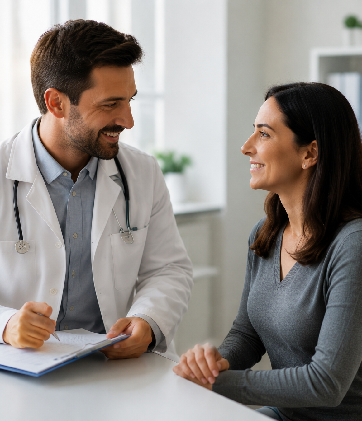 Médico consultando paciente encaminhado